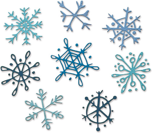 Sizzix Thinlits Dies By Tim Holtz 8/Pkg-Scribbly Snowflakes 665582 - 630454275282