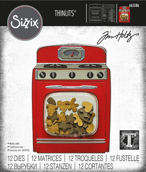 Sizzix Thinlits Dies By Tim Holtz 12/Pkg-Retro Oven 665586