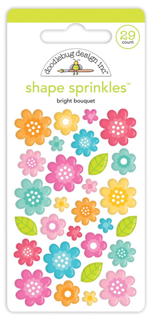 Doodlebug Sprinkles Adhesive Enamel Shapes-Bright Bouquet DS7249 - 842715072497