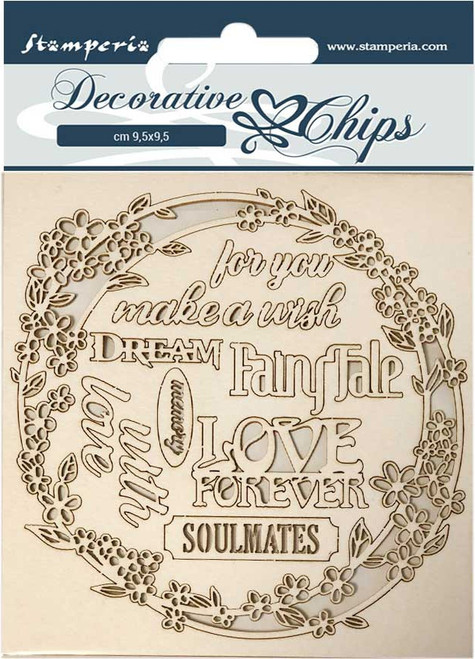 Stamperia Decorative Chips 5.5"X5.5"-Garland Love, Sleeping Beauty SCB5.5-57 - 5993110015260