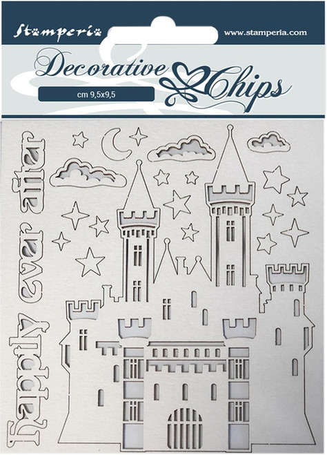 Stamperia Decorative Chips 5.5"X5.5"-Castle, Sleeping Beauty SCB5.5-58 - 5993110015277