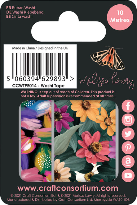 5 Pack Craft Consortium Washi Tape 2/Pkg-Midnight Flight CWTPE014