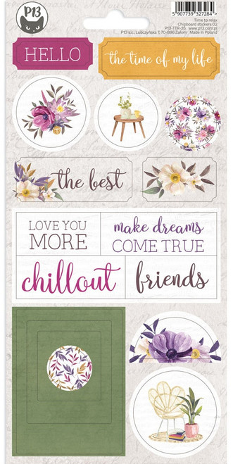 3 Pack - Time To Relax Chipboard Stickers 4"X8"-#02 - P13TTR35 - 59077393272845907739327284