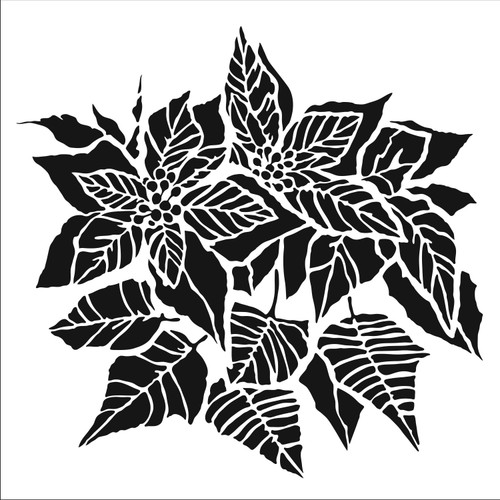 Crafter's Workshop Template 12"X12"-Poinsettia TCW-952 - 842254019526