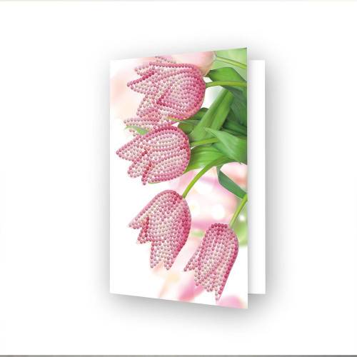 3 Pack Diamond Dotz Diamond Art Greeting Card Kit 5"X7"-Romantic Tulips DDG036 - 4895225920457