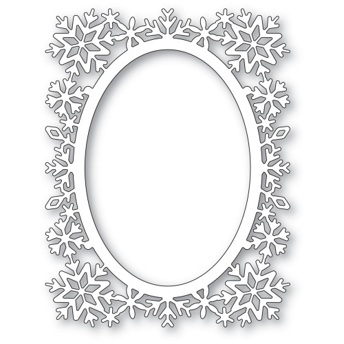 Poppystamps Metal Die-Snowflake Oval Frame -PS2484
