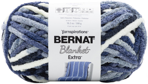 2 Pack - Bernat Blanket Extra Yarn-Faded Blues - 1610272-7036 - 057355457263