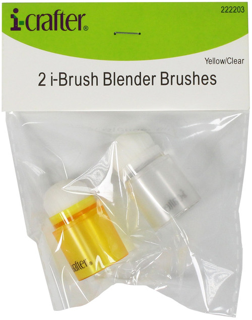 2 Pack i-crafter i-Brush Blender Brushes 2/Pkg-Yellow/Clear IBBB2PK-22203 - 850020048403