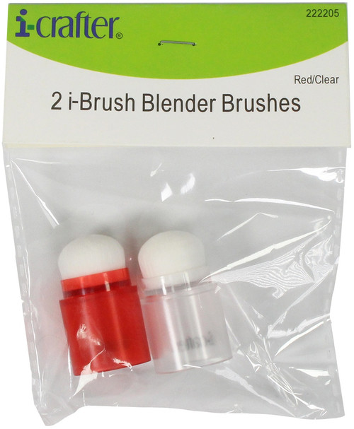 2 Pack i-crafter i-Brush Blender Brushes 2/Pkg-Red/Clear IBBB2PK-22205 - 850020048427