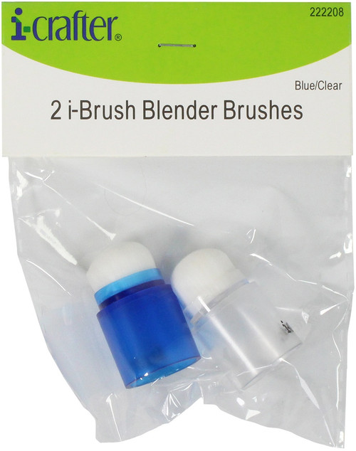 2 Pack i-crafter i-Brush Blender Brushes 2/Pkg-Blue/Clear IBBB2PK-22208 - 850020048458
