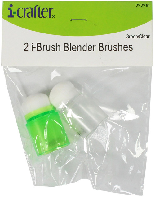 2 Pack i-crafter i-Brush Blender Brushes 2/Pkg-Green/Clear IBBB2PK-22210 - 850020048472