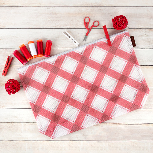 It's Sew Emma Mad For Plaid Project Bag-Berry ISE812
