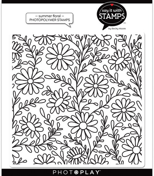 PhotoPlay Say It With Stamps Clear Stamps-Summer Floral Background SIS2826 - 709388328262