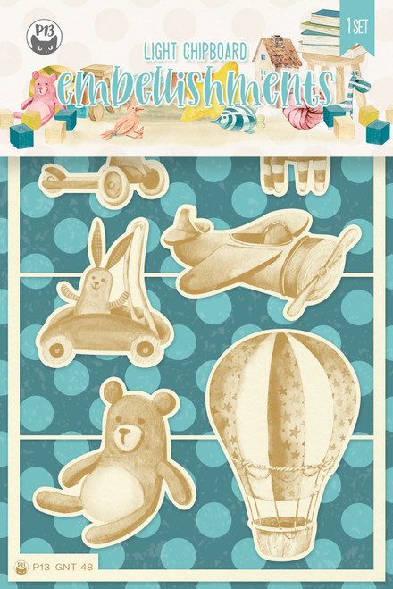 P13 Die-Cut Chipboard Embellishments 4"X6"-Good Night #05, 6/Pkg - P13GNT48 - 59077393276805907739327680 P13 Die-Cut Chipboard Embellishments 4"X6"-Good Night #05, 6/Pkg - P13GNT48 - 59077393276805907739327680