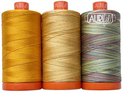 Aurifil 50wt Cotton Color Builder Thread Collection-Golden Shrimp Plant AC50CP3-016