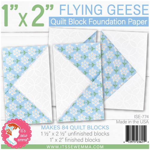 2 Pack It's Sew Emma Quilt Block Foundation Paper-1"X2" Flying Geese ISE774 - 672975236212