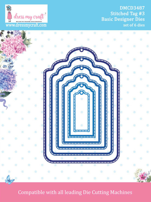 Dress My Craft Basic Designer Dies-Stitched Tag #3 - DMCD3487 Dress My Craft Basic Designer Dies-Stitched Tag #3 - DMCD3487