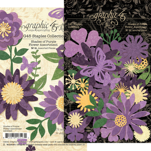 Graphic 45 Staples Flower Assortment-Shades Of Purple G4502345 - 810070161231
