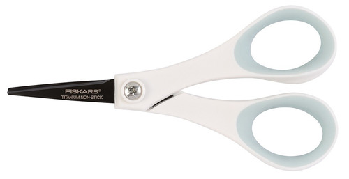 Fiskars Non-Stick Titanium Softgrip Fashion Scissors 5"-Sea Mist/Eclipse 154113