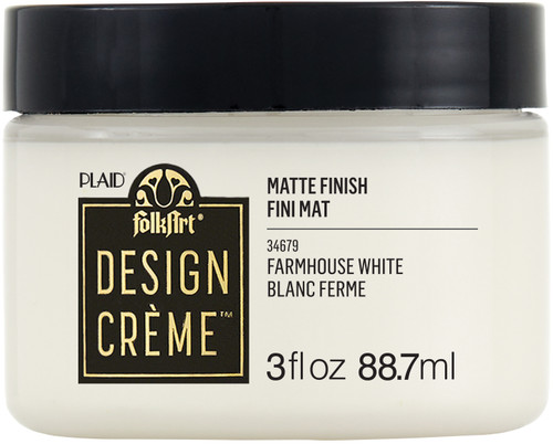 FolkArt Design Creme Paint 3oz-Farmhouse White FDC-34679 - 028995346798
