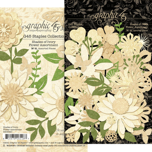 Graphic 45 Staples Flower Assortment-Shades Of Ivory G4502340 - 810070161187