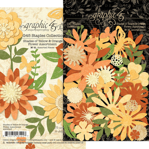 2 Pack Graphic 45 Staples Flower Assortment-Shades Of Yellow & Orange G4502343 - 810070161217