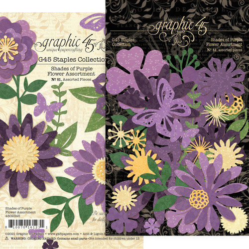 2 Pack Graphic 45 Staples Flower Assortment-Shades Of Purple G4502345 - 810070161231