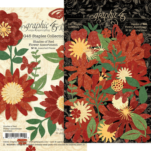 2 Pack Graphic 45 Staples Flower Assortment-Shades Of Red G4502342 - 810070161200