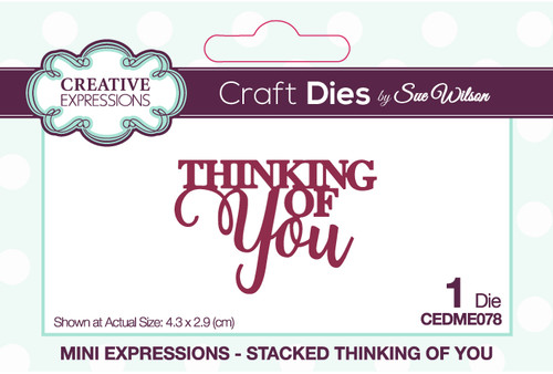 3 Pack Creative Expressions Craft Dies By Sue Wilson-Mini ExpressionsThinking of You CEDME078 - 5055305962107