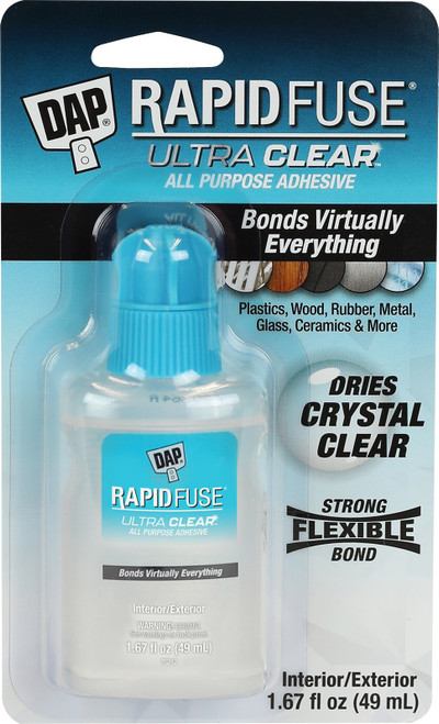 3 Pack DAP Rapid Fuse Ultra Clear Adhesive-Clear -RF00180 - 070798001800