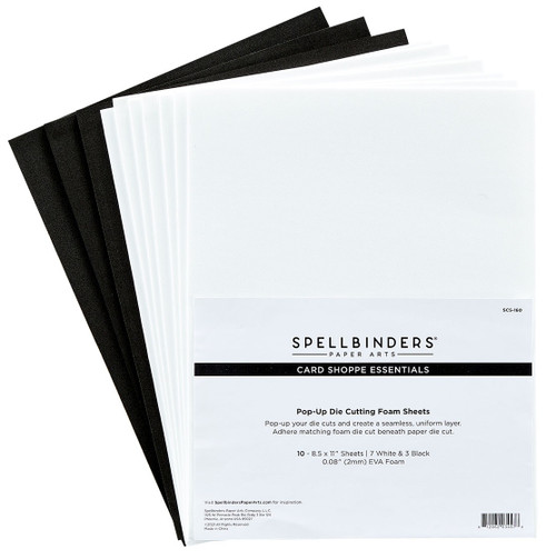 3 Pack Spellbinders Card Shoppe Essentials Foam Sheets 8.5"X11"-(7) White, (3) Black SCS160 - 812062034578