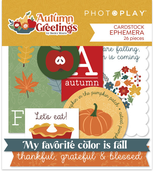 3 Pack - Autumn Greetings Ephemera Cardstock Die-Cuts- - AGR3033 - 709388330333