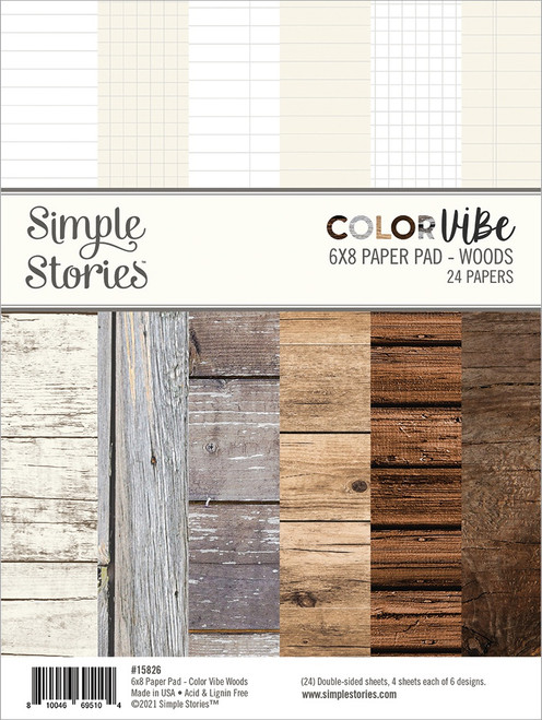 2 Pack - Simple Stories Double-Sided Paper Pad 6"X8" 24/Pkg-Color Vibe Woods - SCV15826 - 810046695104 2 Pack - Simple Stories Double-Sided Paper Pad 6"X8" 24/Pkg-Color Vibe Woods - SCV15826 - 810046695104
