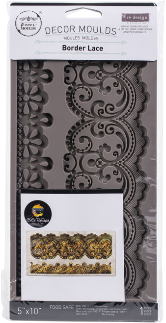 Prima Marketing Re-Design Mould 5"X10"X8mm-Border Lace - 654344 - 655350654344