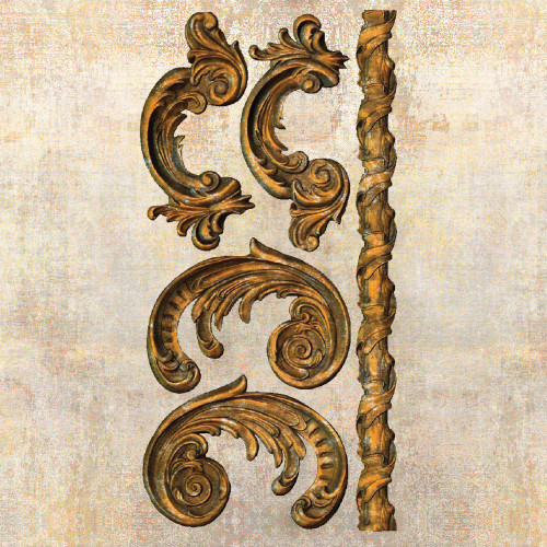 Prima Marketing Re-Design Mould 5"X10"X8mm-Lilian Scrolls - 654603 Prima Marketing Re-Design Mould 5"X10"X8mm-Lilian Scrolls - 654603