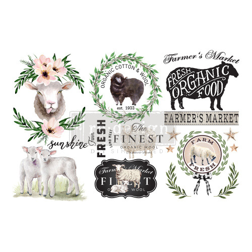 Prima Marketing Re-Design Decor Transfers 6"X12" 3/Sheets-Sweet Lamb - RE653460