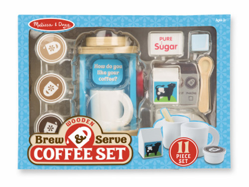 11-Pc. Wooden Brew & Serve Coffee Play Set - 51352 - 000772098427