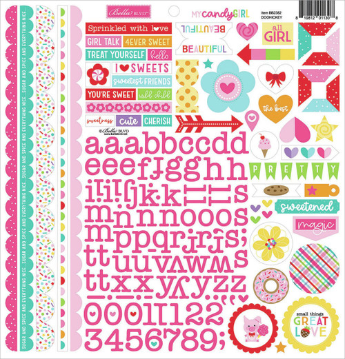 My Candy Girl Cardstock Stickers 12"X12"-Doohickey BBMY2382 - 819812011308