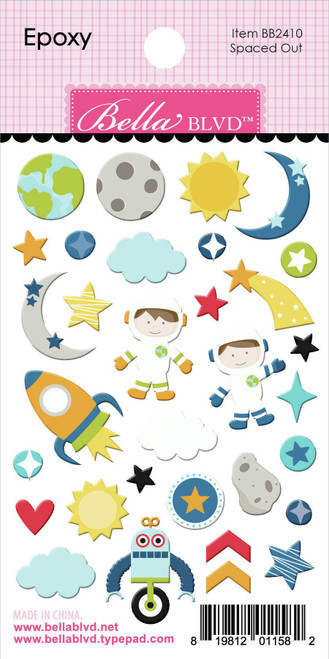 To The Moon Epoxy Stickers-Spaced Out BBTO2410 - 819812011582