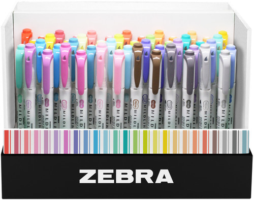 Zebra Mildliner Highlighter & Brush Collection 50/Pkg-Assorted Colors Z78050