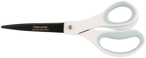 Fiskars Non-Stick Titanium Softgrip Fashion Scissors 8"-Sea Mist/Eclipse 154133