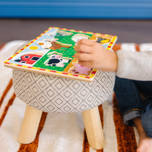 Melissa & Doug Chunky Puzzle 6pcs 12"X9"-Farm - MDCP-3723