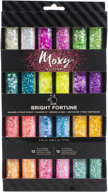 Moxy Chunky & Confetti Glitter .3oz 24/Pkg-Bright Fortune 34007177 - 718813440462