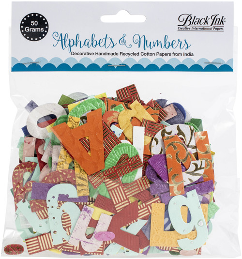 Black Ink Alphabets & Numbers-Assorted, 50 Grams - SP107 - 722559100078