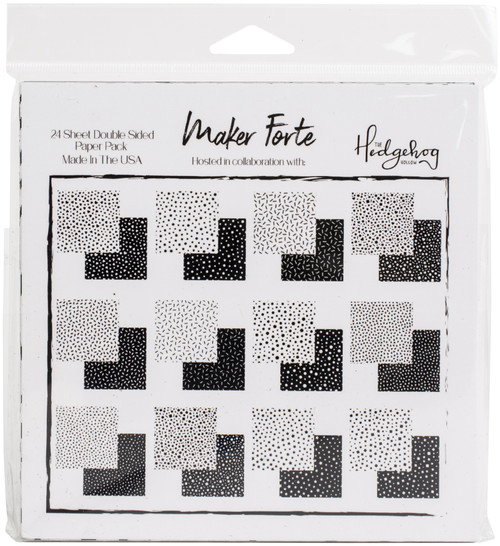 Maker Forte Double-Sided Cardstock 6"X6" 24/Pkg-Achromatic Confetti By Hedgehog Hollow 20090391 - 618528391984