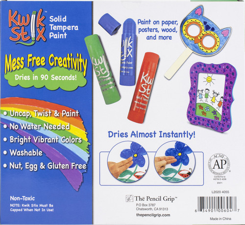 Kwik Stix Solid Tempera Paint Sticks 24/Pkg-Classic, Metalix, Neon Colors - TPG604