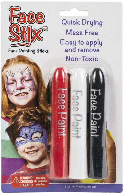 Kwik Stix Face Painting Sticks 3/Pkg-Assorted Colors TPG632 - 634901006320