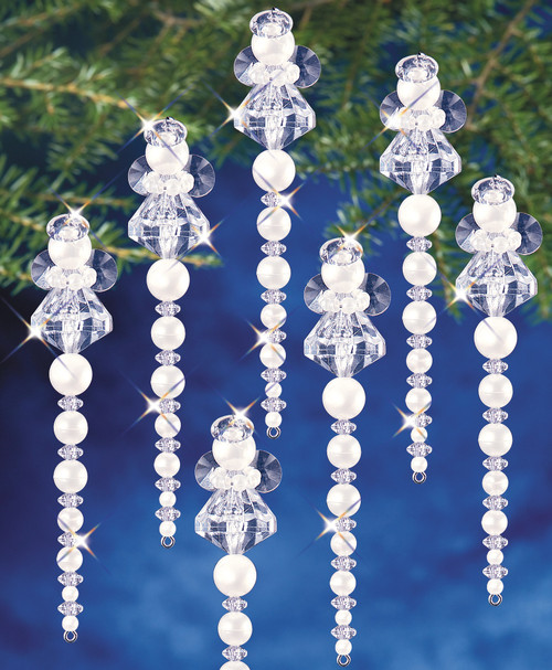 The Beadery Holiday Beaded Ornament Kit-Icicle Angel Makes 24 BOK-7476 - 045155903745
