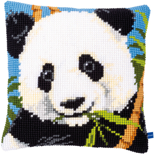 Vervaco Stamped Cross Stitch Cushion Kit 16"X16"-Panda -V0153875 - 5413480876877