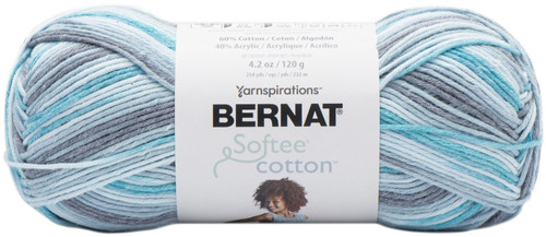Bernat Softee Cotton Yarn-Blue Waves - 161269-69025 - 057355481589